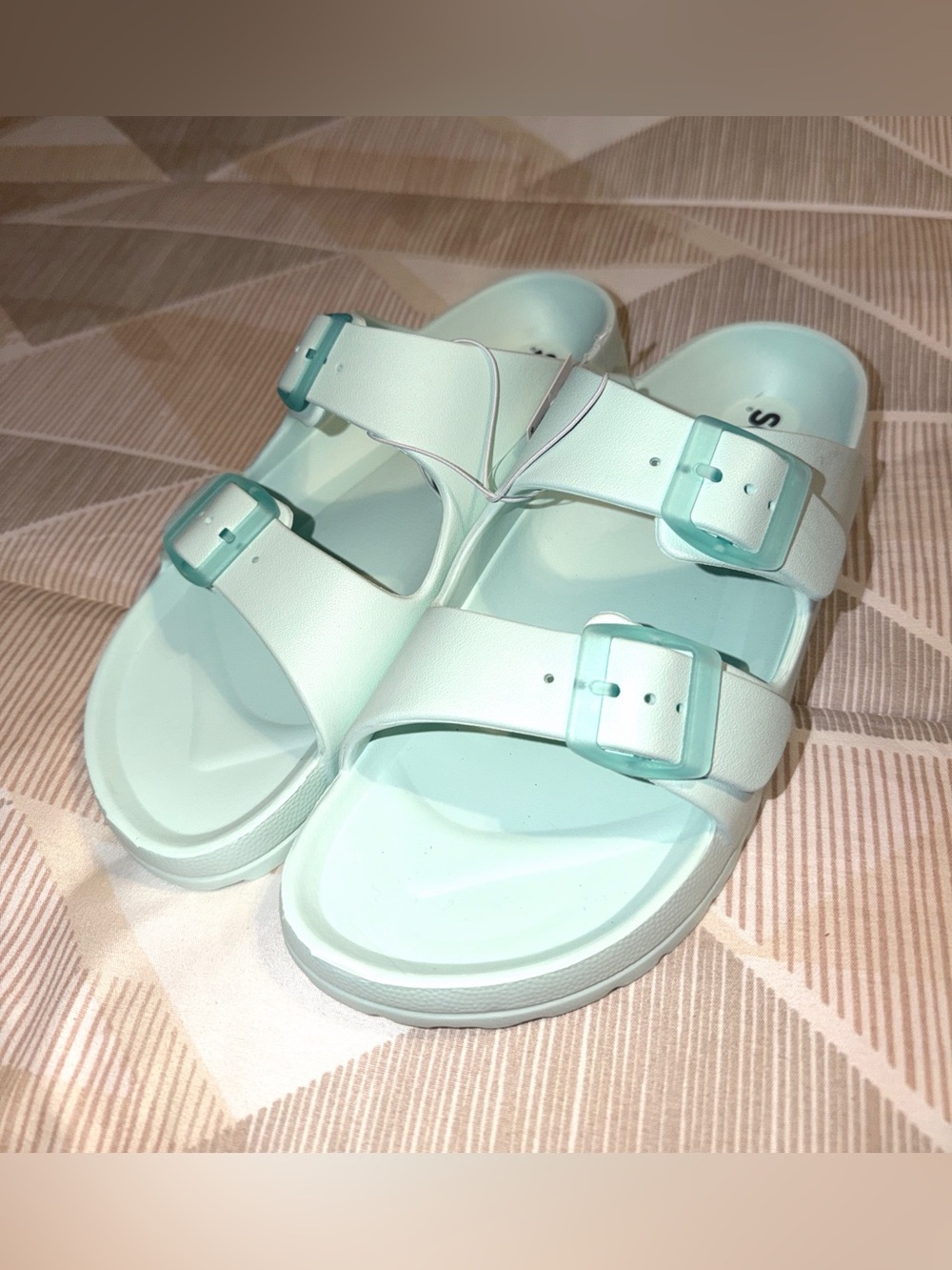 Soho Mint Double-Buckle Slide Sandals NWT SZ9